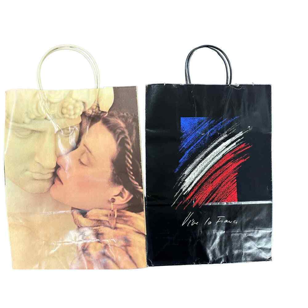 2 VTG Bloomingdales Paper Bags Parfums Fendi Sheila Metzner /France Sonia Rykiel